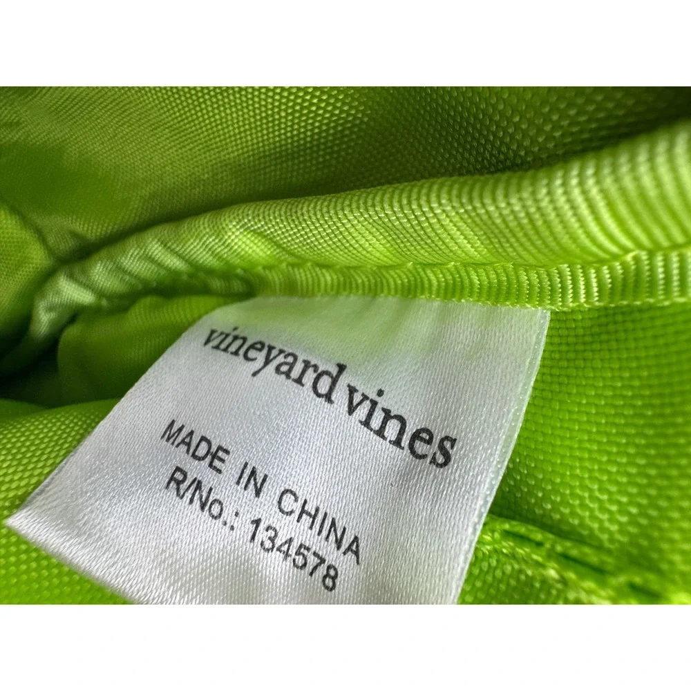 Vineyard Vines Navy Blue Lime Green Whale Logo Mesh Pocket Backpack RN 134578